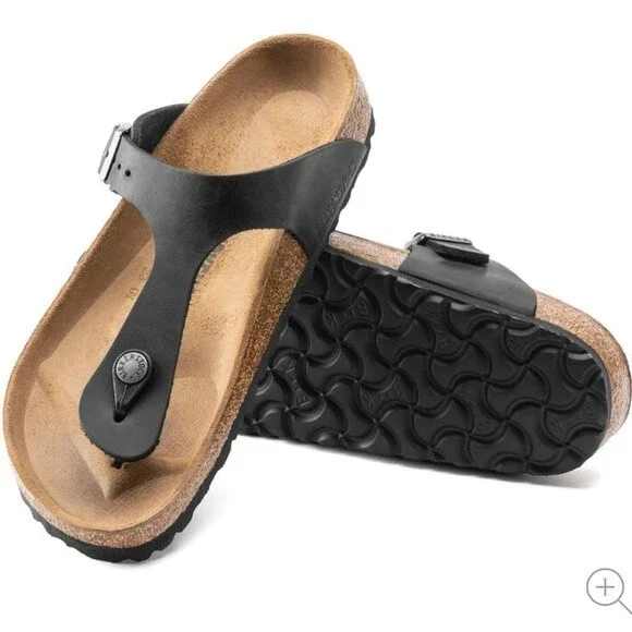 Birkenstock Gizeh Oiled Leather Sandals in Black 40 - Picture 14 of 16